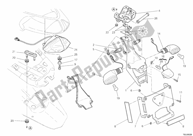 Toutes les pièces pour le Feu Arrière du Ducati Superbike 1098 USA 2008